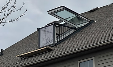 Skylight window and balcony